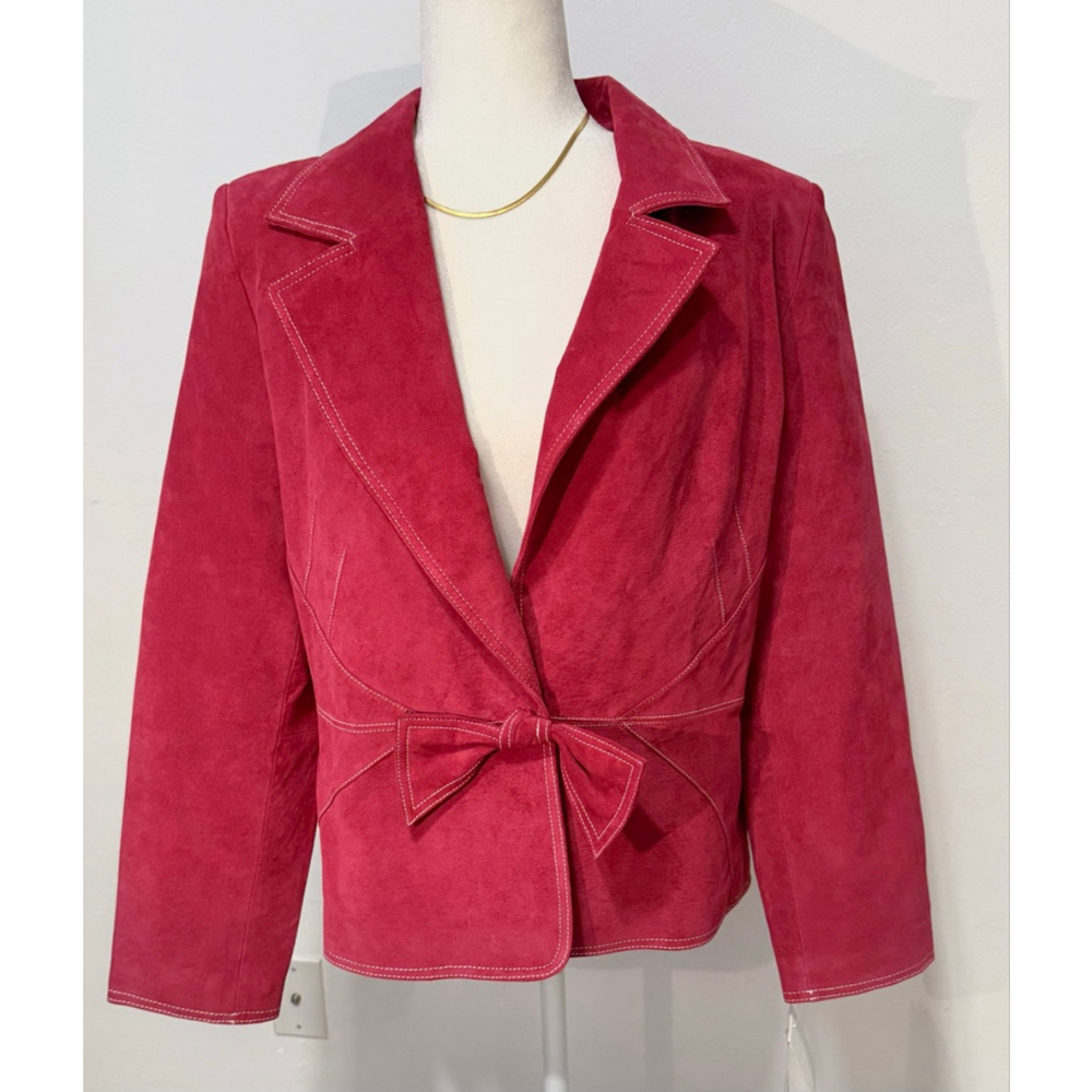 Bagatelle FUCHSIA Suede Blazer Jacket Plus Size 16, NWT